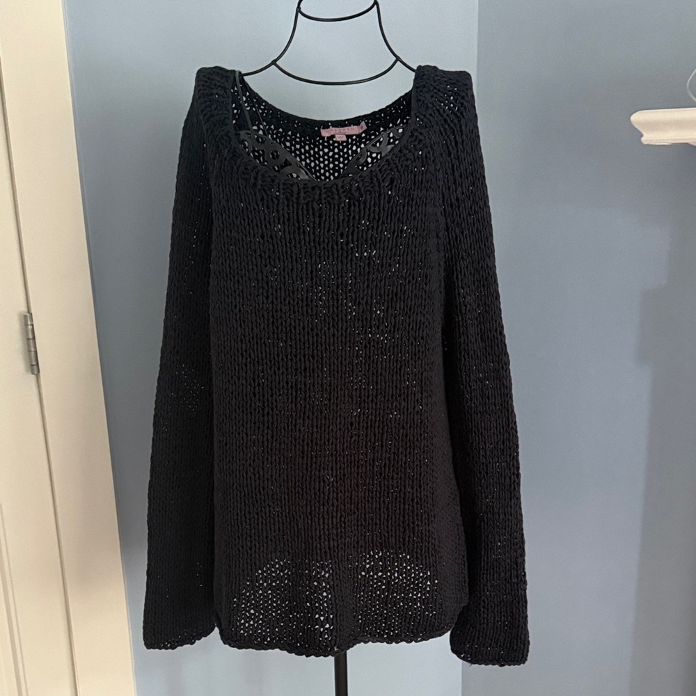 Calypso St. Barth Black Knit Crew Neck Sweater